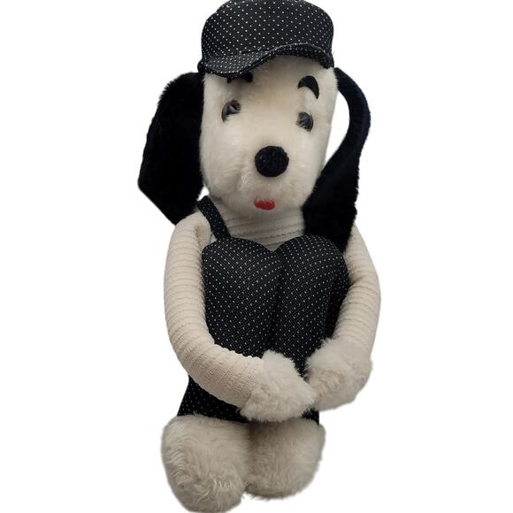 Vintage Knee Hugger Dog Plush 25" Stuffed Beagle Toy Overalls Jerry Elsner Style - Picture 2 of 11